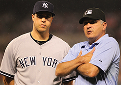 New York Yankee Mark Teixeira and MLB Umpire John Hirschbeck
