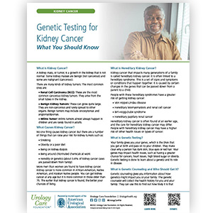 Image of the genetic testing for kidney cancer fact sheet pdf