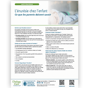 Image of a Bedwetting fact sheet