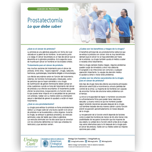 Spanish-Prostatectomy-What You Should Know Fact Sheet