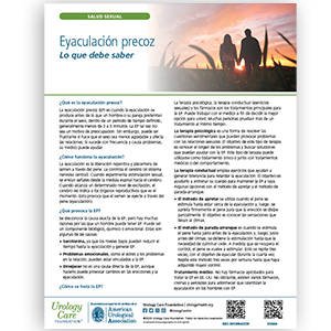 Spanish Premature Ejaculation: What You Should Know Fact Sheet