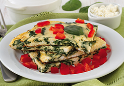 Spinach and Red Pepper Omelette