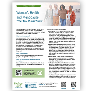 Order this fact sheet that includes information on perimenopause, menopause, symptoms and treatment options for women.