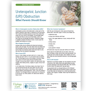 Ureteropelvic Junction (UPJ) Obstruction - What Parents Should Know Fact Sheet