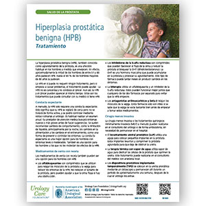 Spanish Benign Prostatic Hyperplasia (BPH) Treatment Fact Sheet