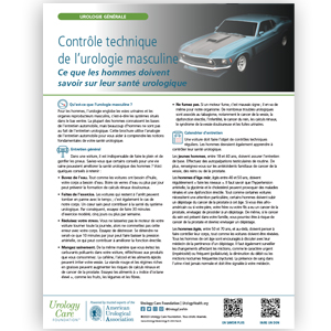 Image of men's urology tune up fact sheet in french