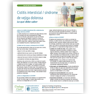 Spanish Interstitial Cystitis/Bladder Pain Syndrome: What You Should Know Fact Sheet