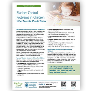 Bladder Dysfunction and Urine Control in Children